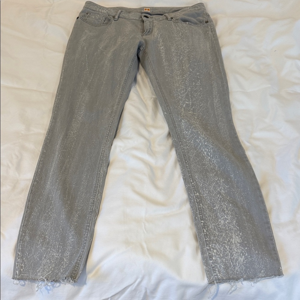 BOSS ORANGE Women's Silver/ Gray Straight Leg Jeans